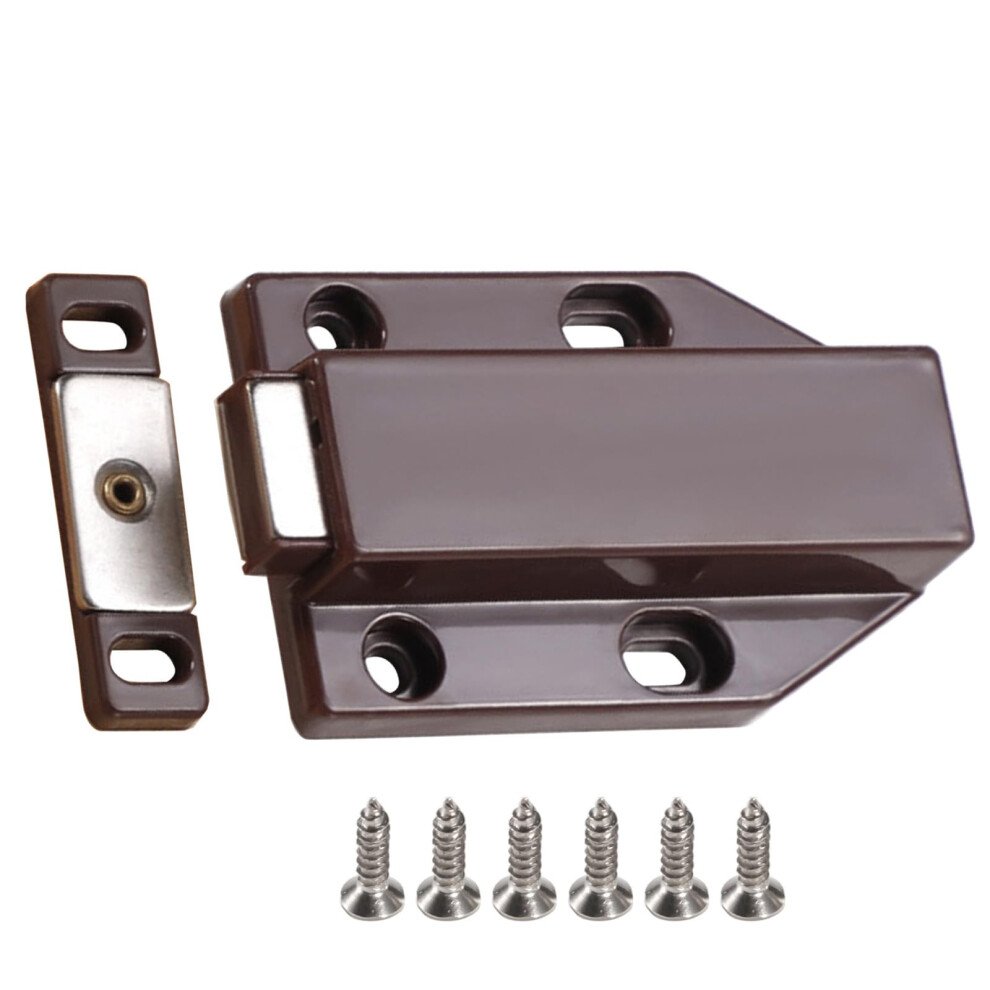 Magnetic Push To Open Cabinet Latch With Screws, Invisible Silent Catch For Kitchen Furniture Brown 9771547230816
