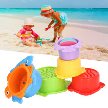 Set di 6 Gabbie di Cubi a Forma di Pesce Cartone Animato per Vaschetta dei Bambini, Gioco di Plastica Educativo e Divertente