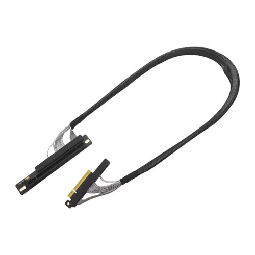 PCI-E 4.0 X8 Server  Card Extension Cable GEN4 Braided Mesh Silver-Plated Wire GPU Adapter Cable for AI Server