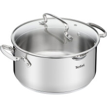 Casserole - TEFAL - DUETTO+ G7194455 - Ronde - Inox - 24 cm - Compatible tous feux