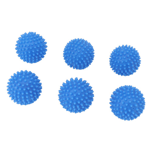 Wäschetrocknerbälle 6 Stück Silikon blau