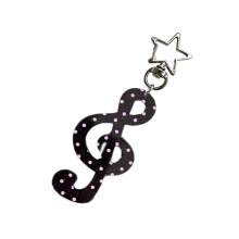 Unique Keychain With Musical Symbol Decoration Portable-Black