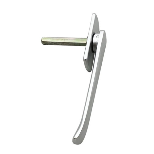 Ergonomic Aluminum Casement Window Handle with Precision Lock and Silvery Modern Design