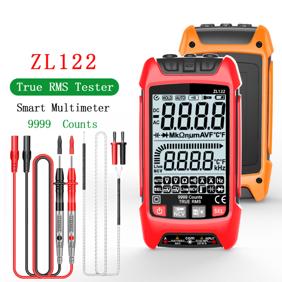 Digital Multimeter Zl122 9999 Counts True Rms Lcd Backlight 135X75x66mm 8741389539355