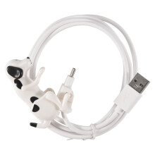 FüR Typ-C Schnell Laden Kabel Lustiger Humping Hund Smartphone Kabel LadegeräT 1,2 M Laden Kabel USB Schnell Ladung Weiß