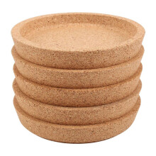 5 Pcs Cork Coaster for Beverage Coasters, Heat-Resistant Water Reusable Natural Round Coasters for Restaurants and Bars