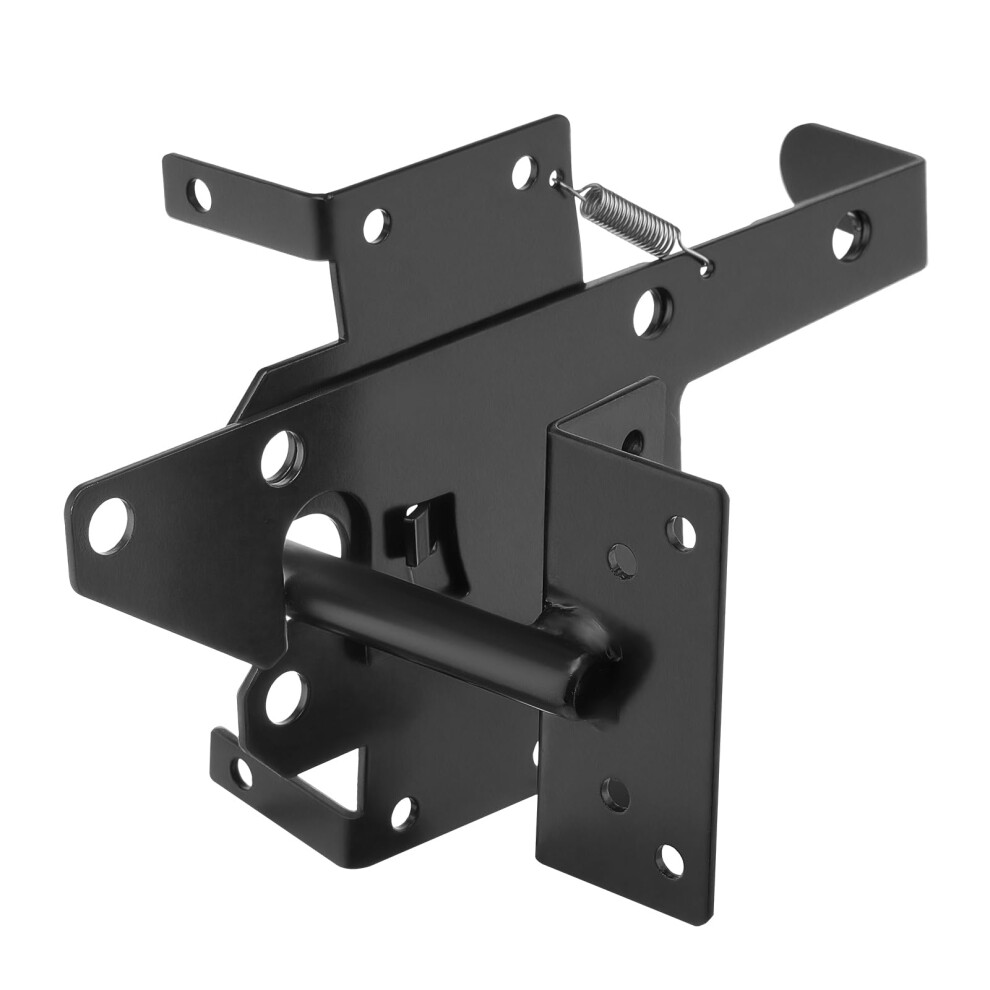 Heavy Duty Black Gate Latch With Selflocking Mechanism For Fence, Garage, Pool And Garden 9771547231028