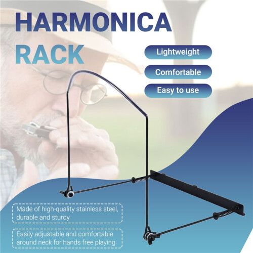 Professional Harmonica Neck Holder Adjustable Suitable 24 Hole Rack Mount Stand 1