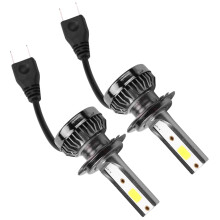 2Pcs 1400W LED Headlight Bulbs Conversion Kit FOG Driving Light Hi-Low Lamps DRL 6000K White-Plug and (H7)