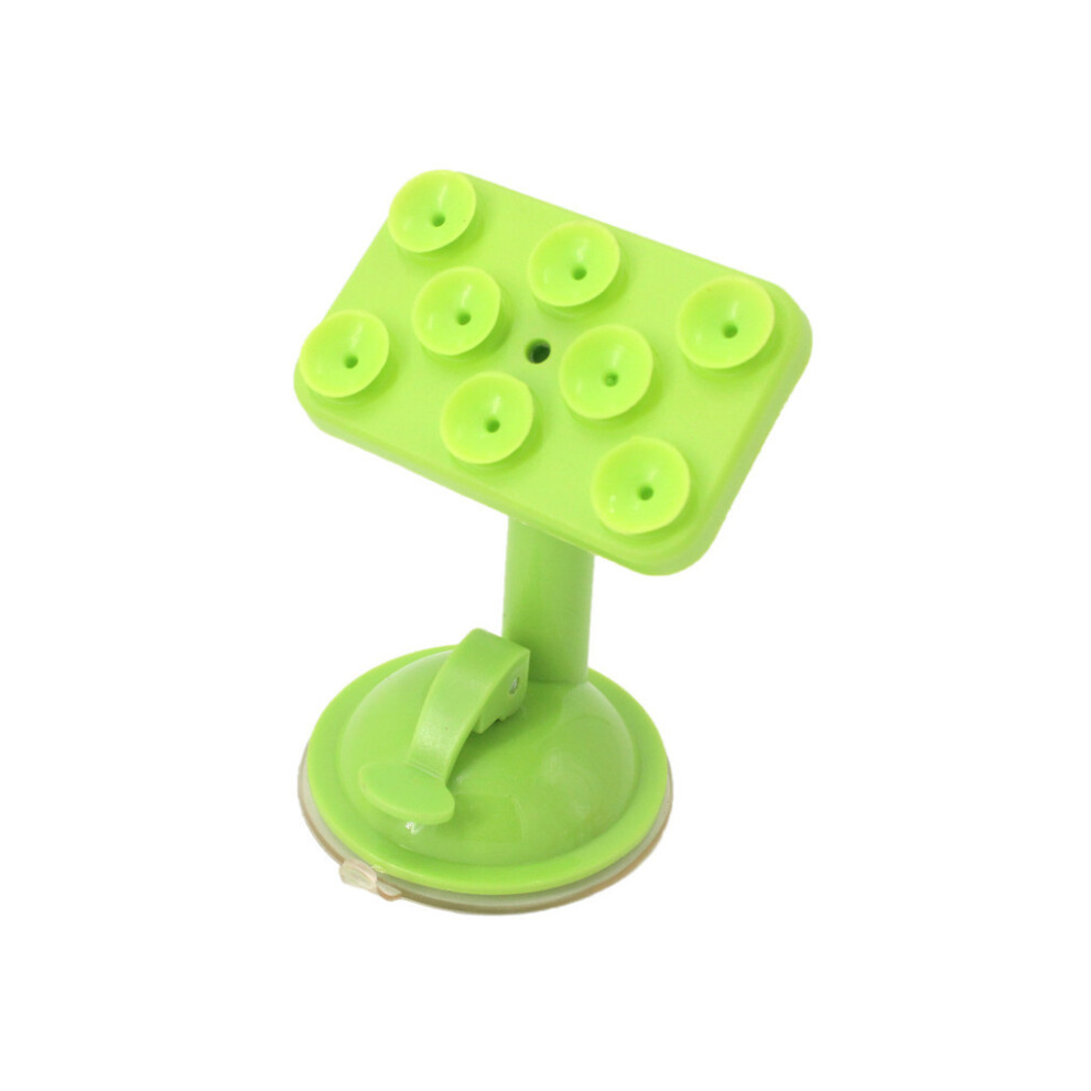 (Green) Phone Mobile Sucker Stand Holder Universal Strong Suction Bracket Car Mount Green 696670669212