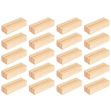 20 Pieces Wood Place Card Holders, Wooden Table Number Holder Memo Stand Clamps Stand Card Desktop Message Crafts for Wedding Dinner Party Decoration