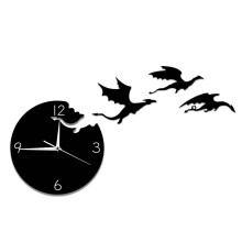 Kreative Acryl Wand Uhr Fliegender Drache Mute DIY Wand Aufkleber Wand Uhr Kinder Zimmer Dekoration Spiegel Wand Uhr
