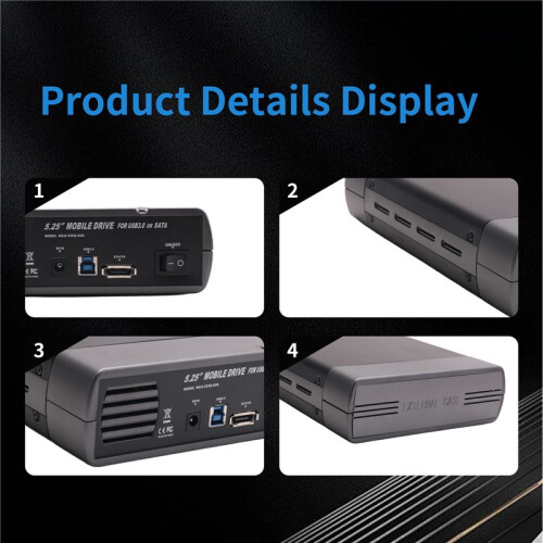 USB 3.0 DVD CD Case External HDD Mobile Box for 3.5 inch  Enclosure ROM Burner EU Plug 1