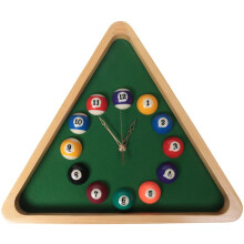 13 Zoll Billard Quarz Uhr mit Massiv Holz Rahmen Kreative Wand Uhr für Wohnen Zimmer, Schlaf Zimmer