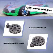 2Pcs (21T + 64T) 11184 e 11181 Differenziale Metal Main Gear 64T Motor Gear 21T