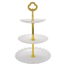 1Set Cake Stand 3 Layers Wedding Cake Plate Stand Dessert Fruits Vegetable Placed Tool Wedding Birthday Party White