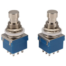 2Pcs Guitar Effect Switches 9-Pin 3Pdt Guitar Effects Pedal Box Stomp Foot Metal True Bypass
