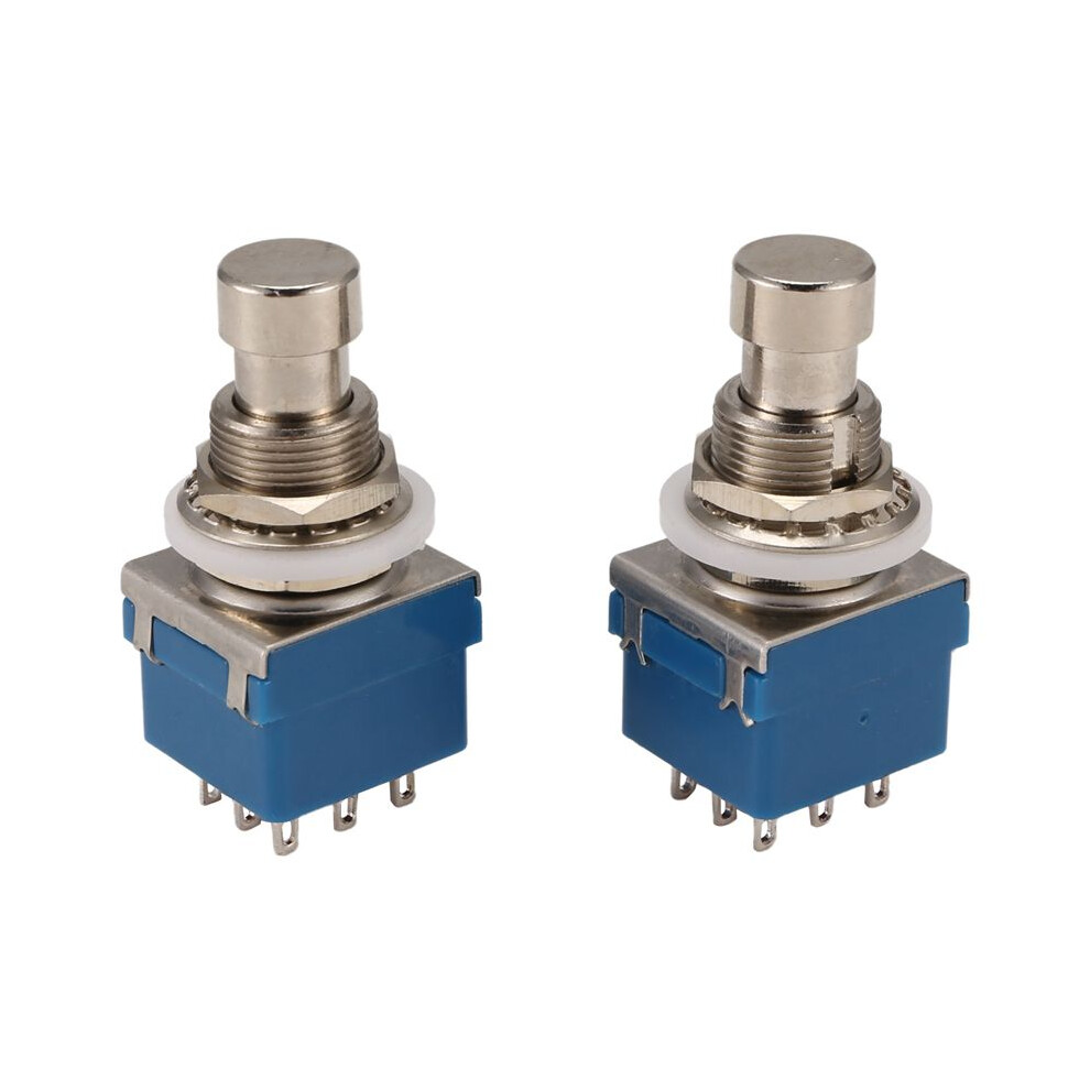 2Pcs Guitar Effect Switches 9-Pin 3Pdt Guitar Effects Pedal Box Stomp Foot Metal True Bypass 6031949350462