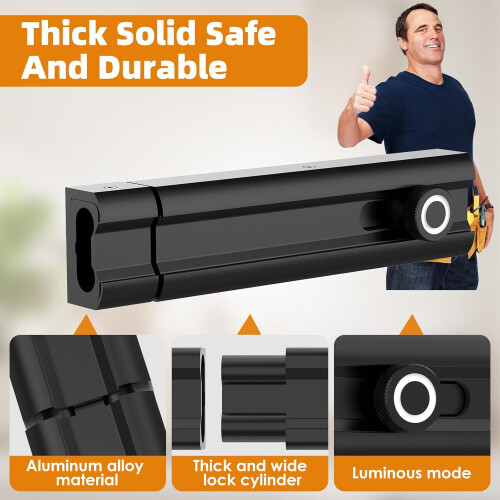 Sliding Bolt Door Latch Rustproof Heavy Duty Gate Lock Hardware Flush Mount Black 6 Inch 2Pcs 2