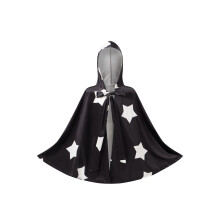(3-4 Years, Black) Culaith Cailleach Oíche Shamhna do Pháistí le Patrún Réalta Clasaiceach le Cochall agus Culaith Cosplay