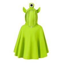 (4-5 Years, Fluorescent Green) Dziecięcy peleryna na Halloween, zielony potwór z kapturem, kostium cosplay na imprezę i występ sceniczny