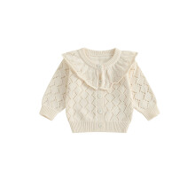 (6-9 Months, Apricot) Cárdigan de punto para bebé niña, manga larga, cuello redondo, abotonado, suéter informal de invierno y otoño.