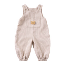 (3-6 Months, Khaki) Mono de pana para bebé niño y niña, mono sin mangas con bordado de oso y bolsillo delantero, ropa bonita de otoño