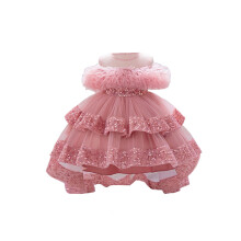 (2-3 Years, Pink) Vestido de tul para niñas, con lentejuelas brillantes, cuello redondo, alto bajo, para fiesta de cumpleaños y boda