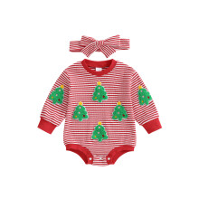 (3-6 Months, Red) Dívčí overaly Vánoční oblečení Vánoční stromeček/Perníková chaloupka Vyšívané body Overaly s čelenkou