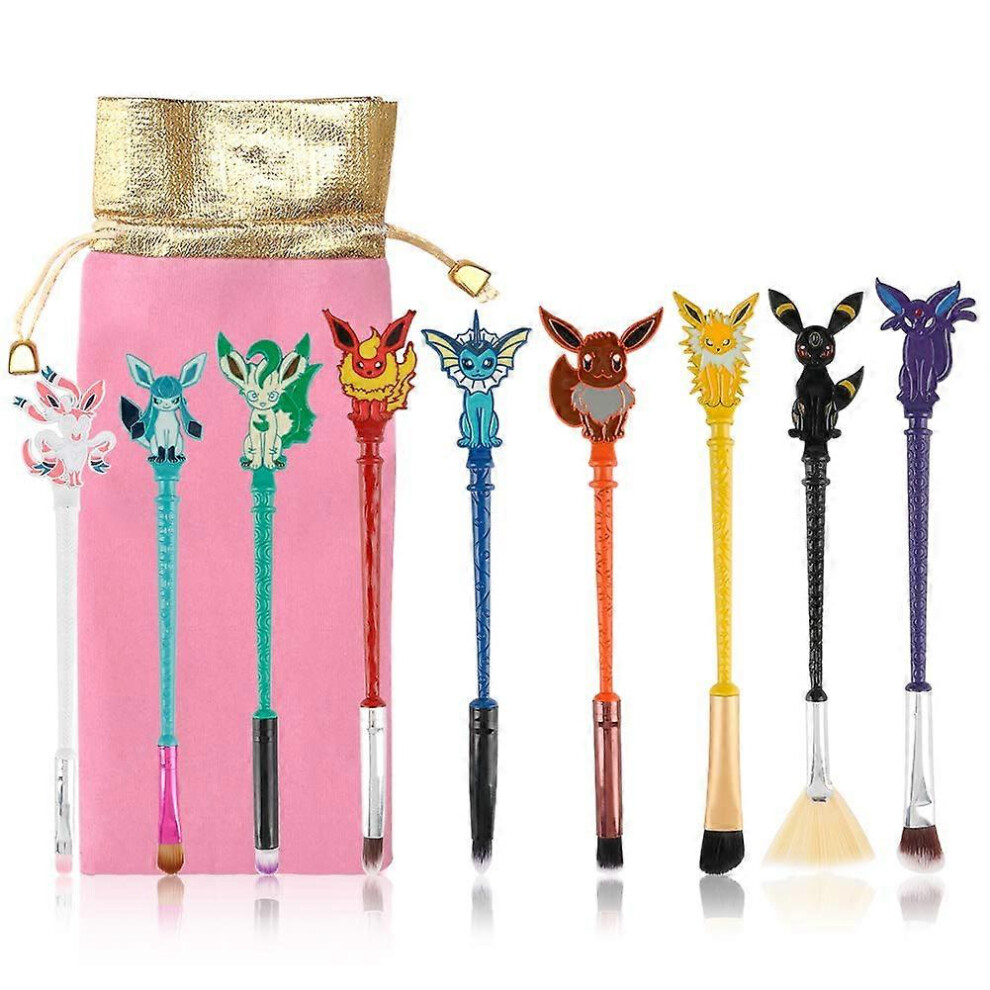 Konhill (As Show, One Size) Cute Fairy Makeup Brush Set, Heytea 9Pcs Wizard Wand Makeup Brushes Gifts For Women