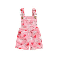 (12-18 Months, Pink) Halloween-Strampler für Kleinkinder Mädchen, ärmellose Overalls mit Geisterprint