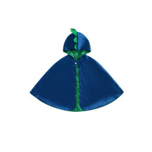 (1-2 Years, Blue) Cape d'Halloween pour tout-petits, poncho dinosaure aux couleurs contrastées, déguisement de fête costumée.