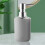 4 Pcs Plastic Bathroom Accessory Set,Bath Toilet Brush Accessories Set with Toothbrush Holder,Toothbrush Cup(Grey) 6