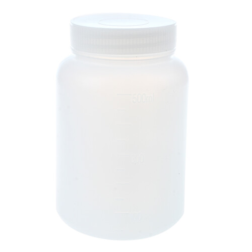 Laboratory Chemical Storage Case White Plastic Widemouth Bottle 500mL 1