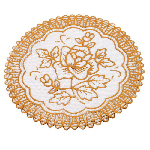 6 Exquisite Gold-tone Flower Dinning Table COASTERS SET 2