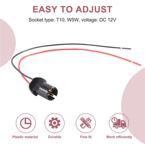 T10 W5W Auto Gloeilamp Socket Lamphouder Connector Verlenging X 2
