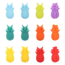 Pineapple Silicone Wine Glass Charms with AntiSlip Grip, Reusable Drink Markers for Parties, 12PCS