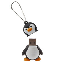 32GB Novelty Cute Baby Penguin USB 2.0 Flash Drive Data Memory Stick Device - Black and White