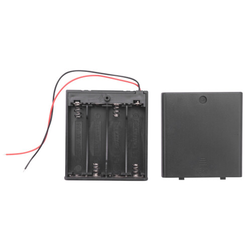 /OFF  5.5" Leads Battery Holder Box Case for 4 x 1.5V AA Batteries
