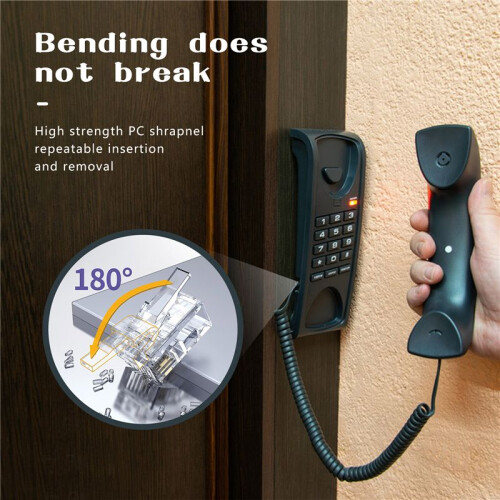 9.3" Black RJ9 Telephone Phone Modem Coil  Cord Cable 2