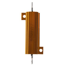 50 Watt 8 Ohm 5% Aluminium Draadgewonden Vermogensweerstand, Goudkleurig