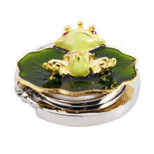 Cute Gold Tone Green Frog Purse Bag Handbag Hanger Hook Holder