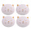 Plastic Placemats White Pussy Cat Design Tabletop Surface Protector 4pcs Mats 1