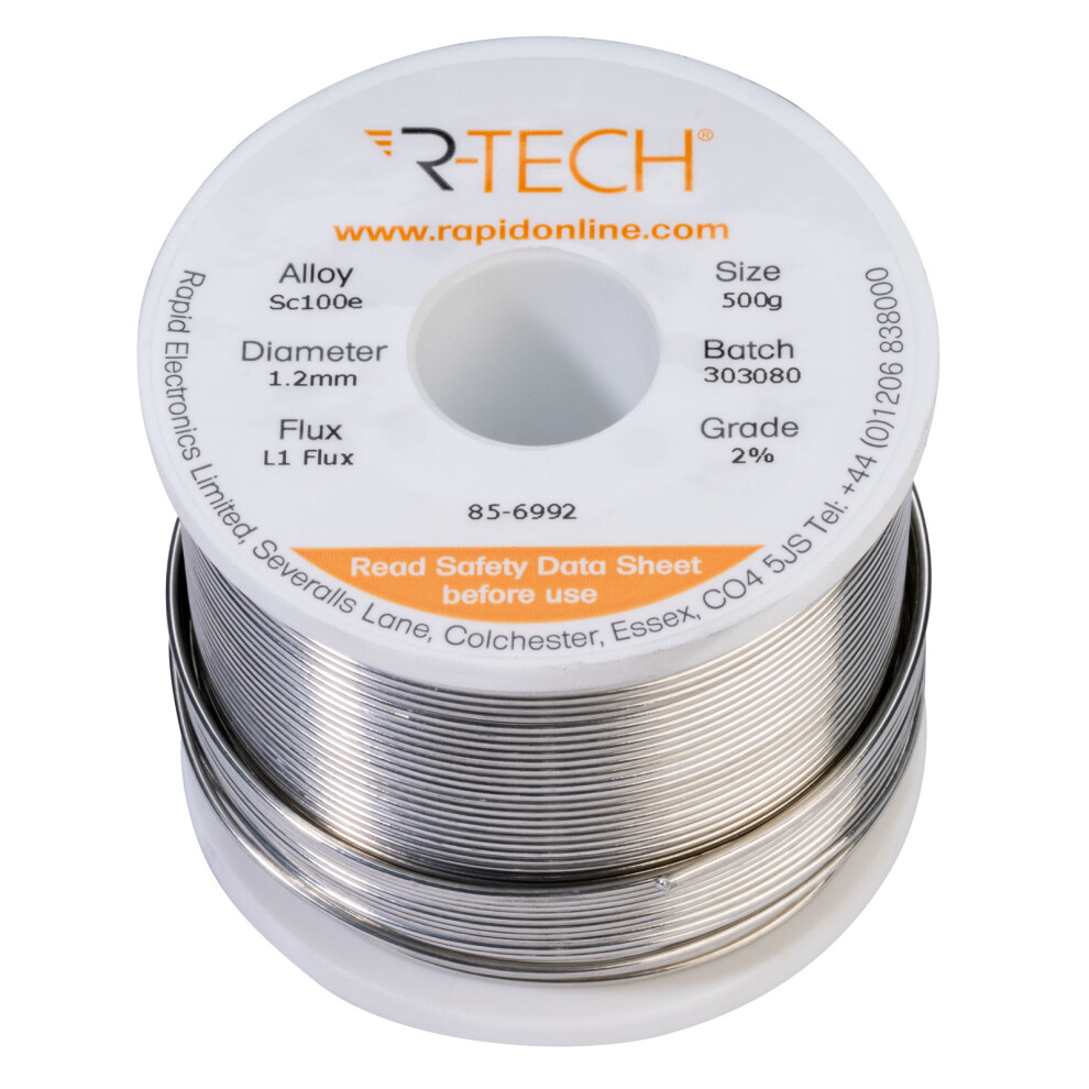 R-Tech 856992 Sc100e Solder 2% L1 Flux 5053556008186