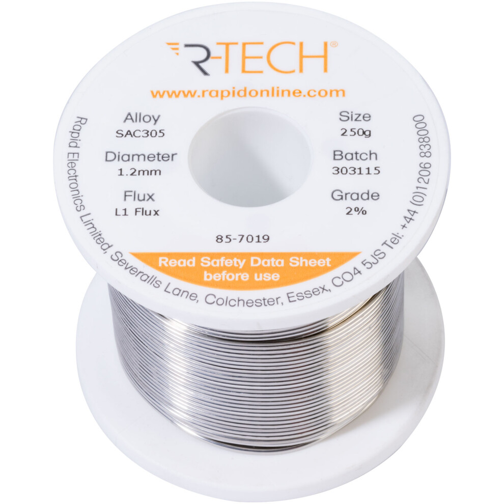 R-Tech 857019 Sac305 Solder 2% L1 Flux 5053556008711