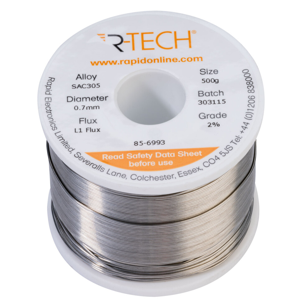 R-Tech 856993 Sac305 Solder 2% L1 Flux 5053556008193