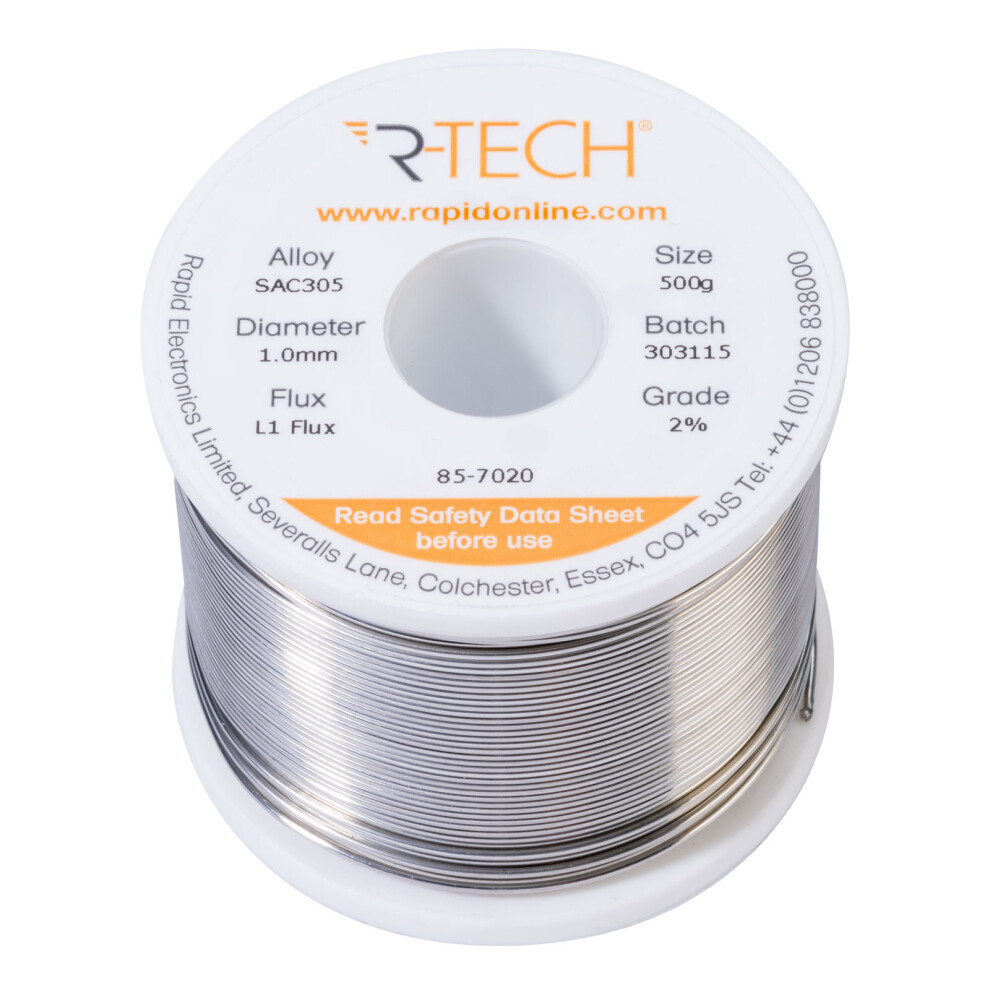 R-Tech 857020 Sac305 Solder 2% L1 Flux 5053556008728