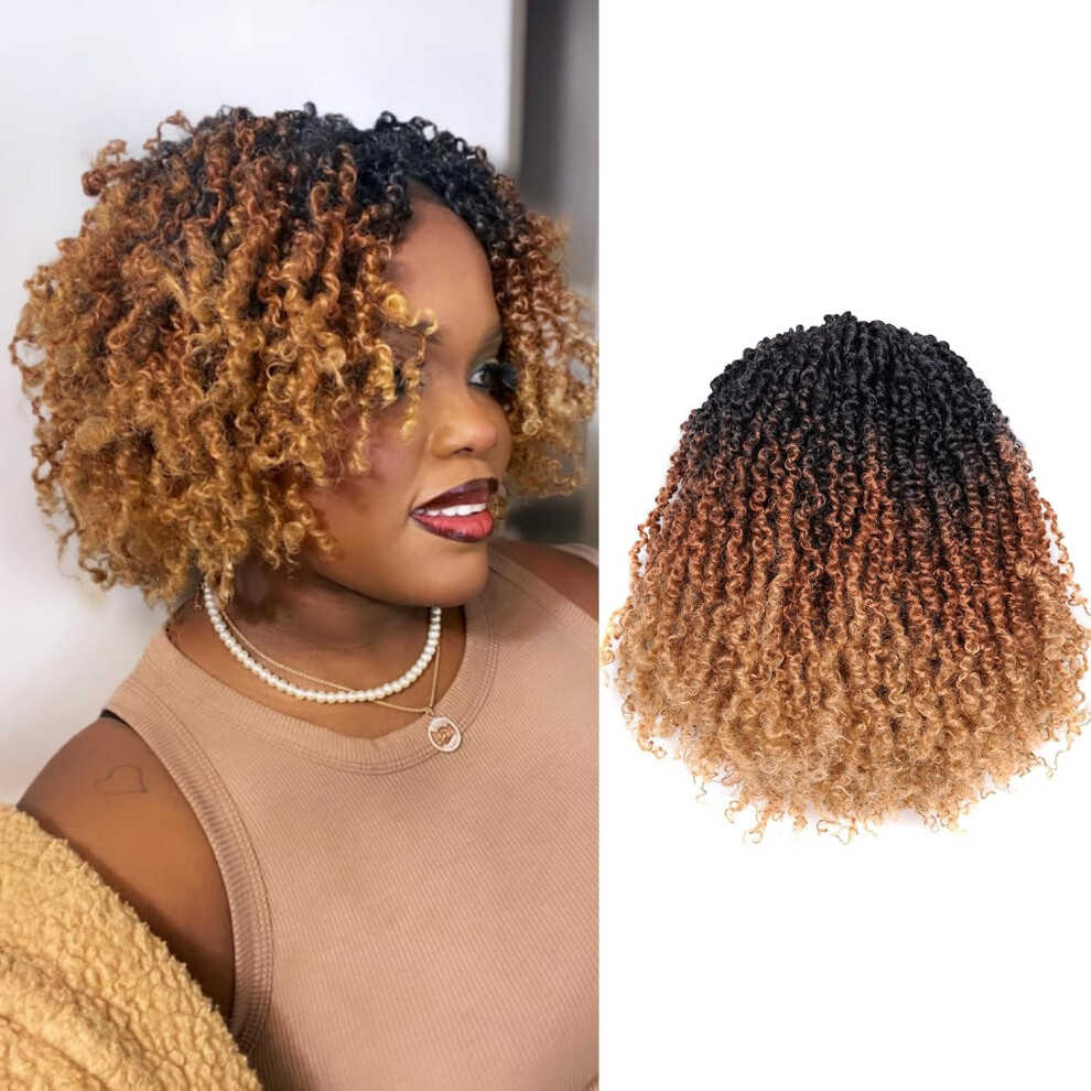 Unisex Crochet Hair 6 Inch Ombre Prelooped Yaky Twist Braids Pack Of 8 Natural Lightweight Style