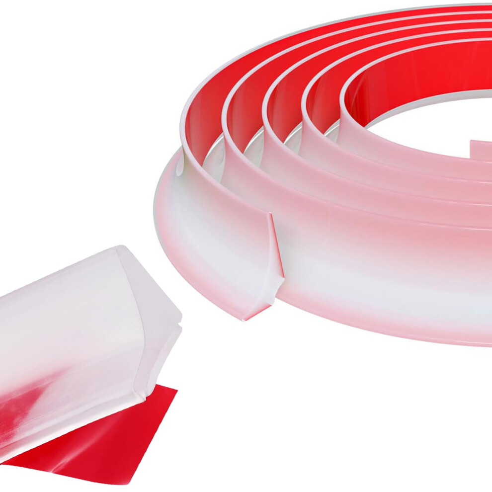 Shower Water Barrier 39' Transparent Selfadhesive Silicone Dam Strip For Bathroom Floor Splash Guard 9771547231325