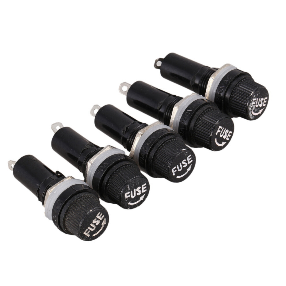 5 Pcs Ac 125V 15A 6 X 30Mm Panel Mount Fuse Holder 6031513051030